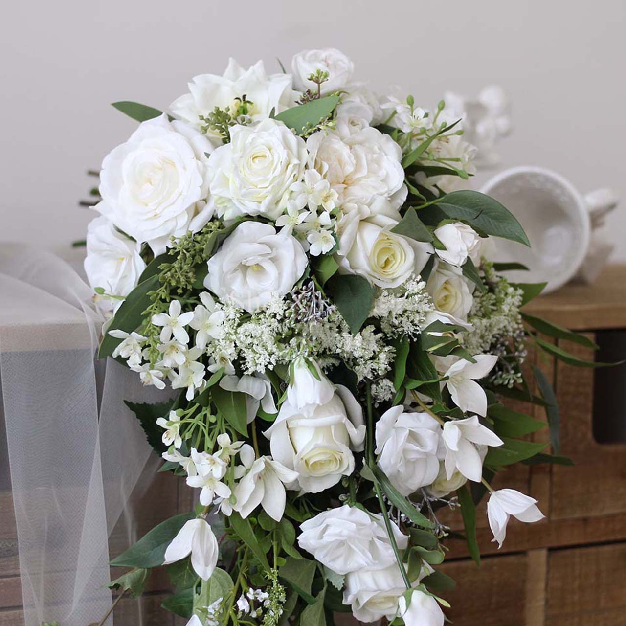 Simulation plants Simulated flowers bridal hand bouquet（FZH00010-LC ...